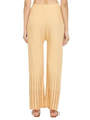 beige rayon straight palazzo - 17521162 - Standard Image - 3