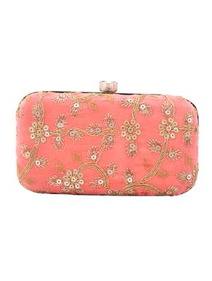 pink suede box clutch - 17521168 - Standard Image - 2