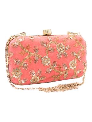 pink suede box clutch - 17521168 - Standard Image - 4