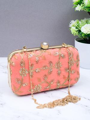 pink suede box clutch - 17521168 - Standard Image - 5