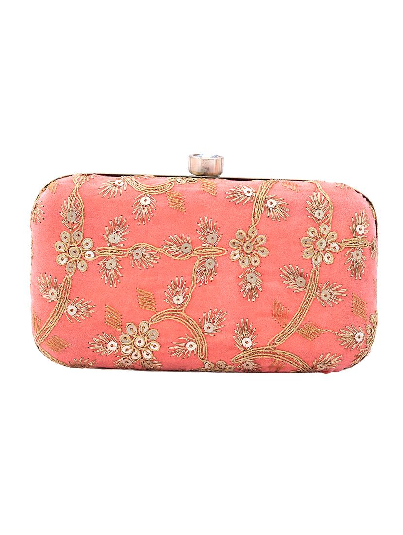 pink suede box clutch - 17521168 - Zoom Image - 2