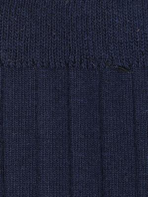 navy blue cotton above ankle length sock - 17521340 - Standard Image - 4