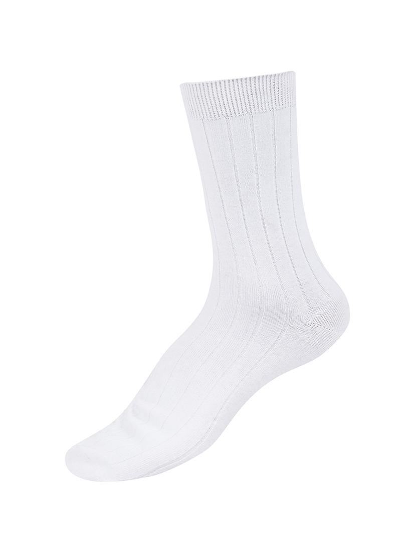 white cotton above ankle length sock - 17521345 - Zoom Image - 2