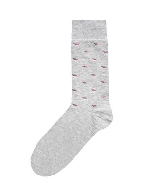 silver cotton above ankle length sock - 17521357 - Standard Image - 2