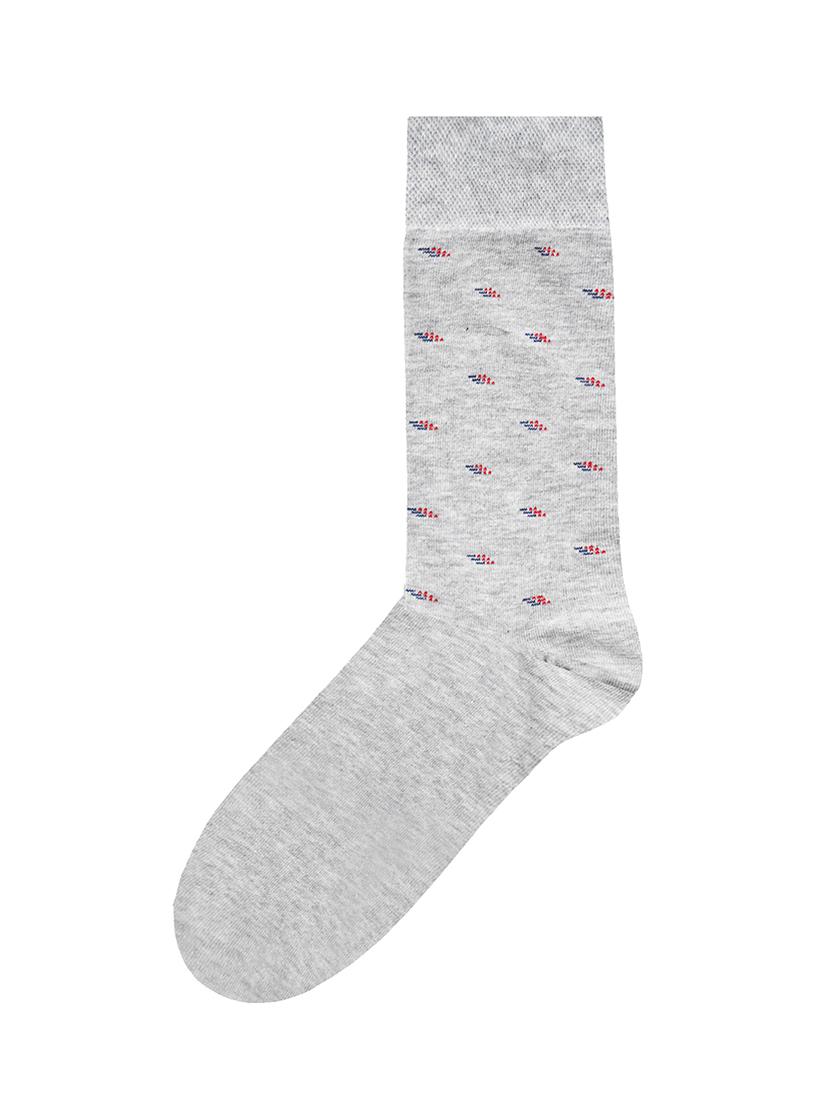 silver cotton above ankle length sock - 17521357 - Zoom Image - 2