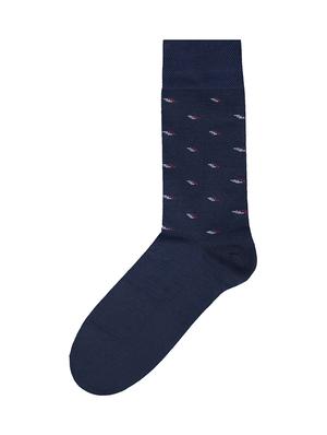 navy blue cotton above ankle length sock - 17521358 - Standard Image - 2