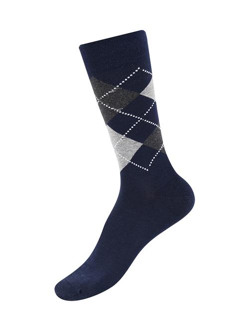 navy blue cotton above ankle length sock - 17521369 - Standard Image - 1