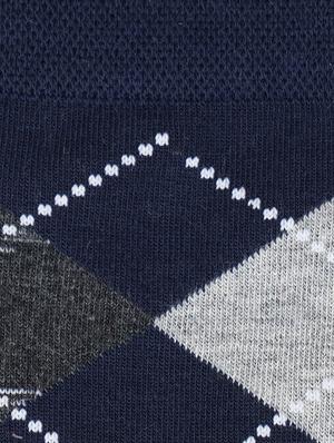 navy blue cotton above ankle length sock - 17521369 - Standard Image - 3
