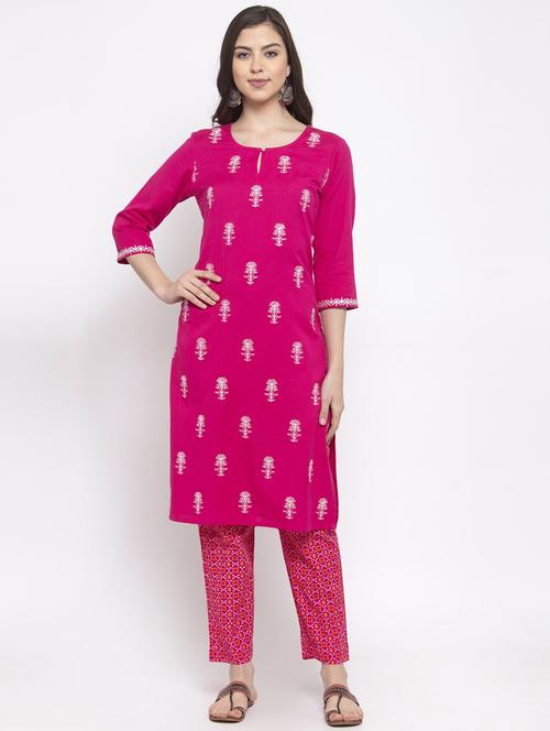 embroidered kurta pant set - 17521451 - Standard Image - 1