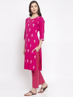 embroidered kurta pant set - 17521451 - Standard Image - 2