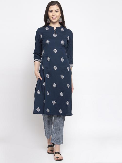 embroidered kurta pant set - 17521453 - Standard Image - 1