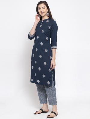 embroidered kurta pant set - 17521453 - Standard Image - 2