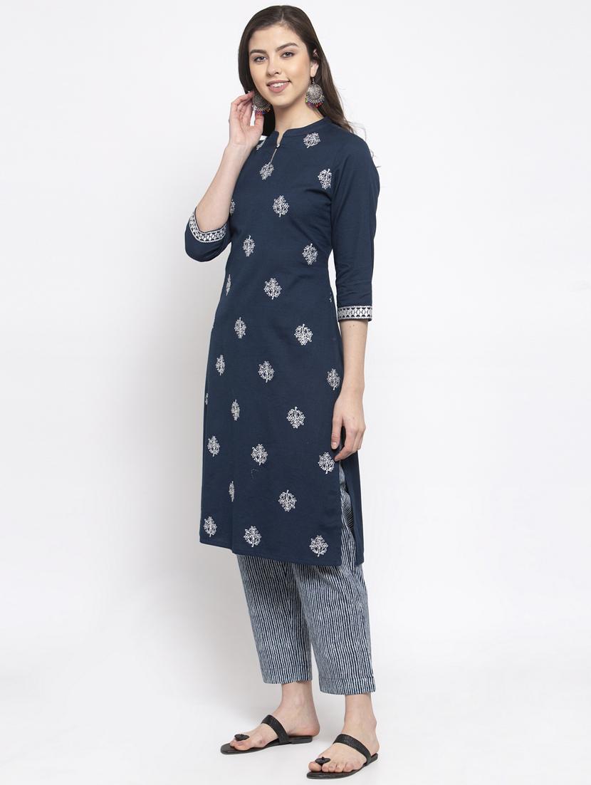 embroidered kurta pant set - 17521453 - Zoom Image - 2