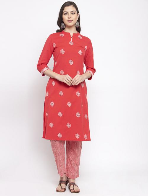 embroidered kurta pant set - 17521454 - Standard Image - 1