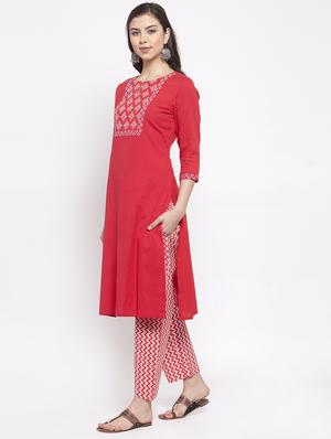 embroidered kurta pant set - 17521456 - Standard Image - 2