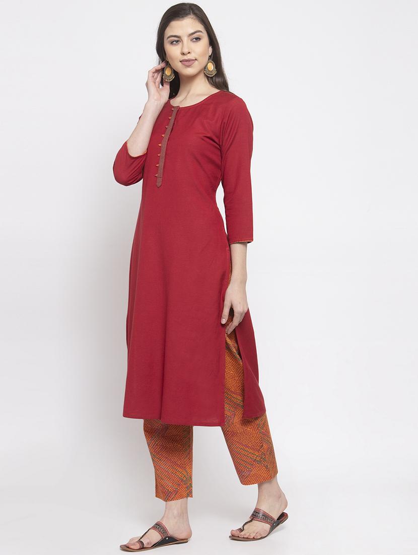 solid kurta pant set - 17521458 - Zoom Image - 2