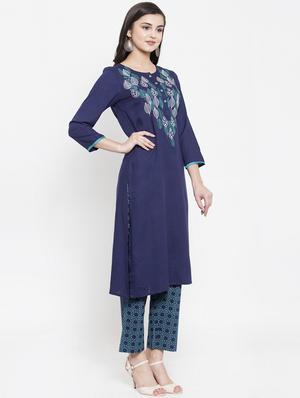 embroidered kurta pant set - 17521459 - Standard Image - 2