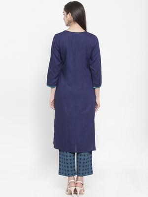 embroidered kurta pant set - 17521459 - Standard Image - 3