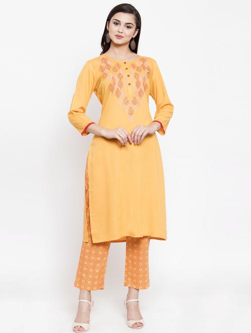 embroidered kurta pant set - 17521460 - Standard Image - 1
