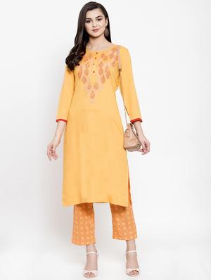 embroidered kurta pant set - 17521460 - Standard Image - 4