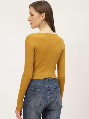 boat neck crop top - 17521595 - Standard Image - 3