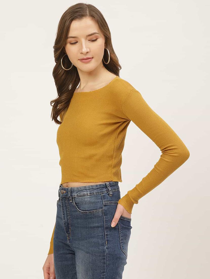 boat neck crop top - 17521595 - Zoom Image - 2