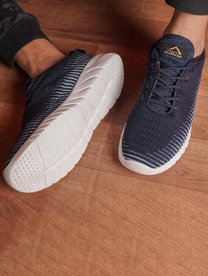navy polyester sport shoes - 17521600 - Standard Image - 2