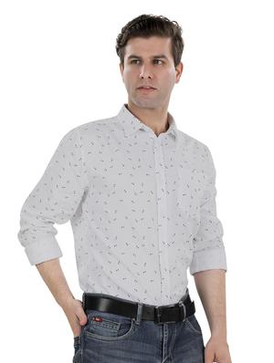 white printed casual shirt - 17521879 - Standard Image - 2