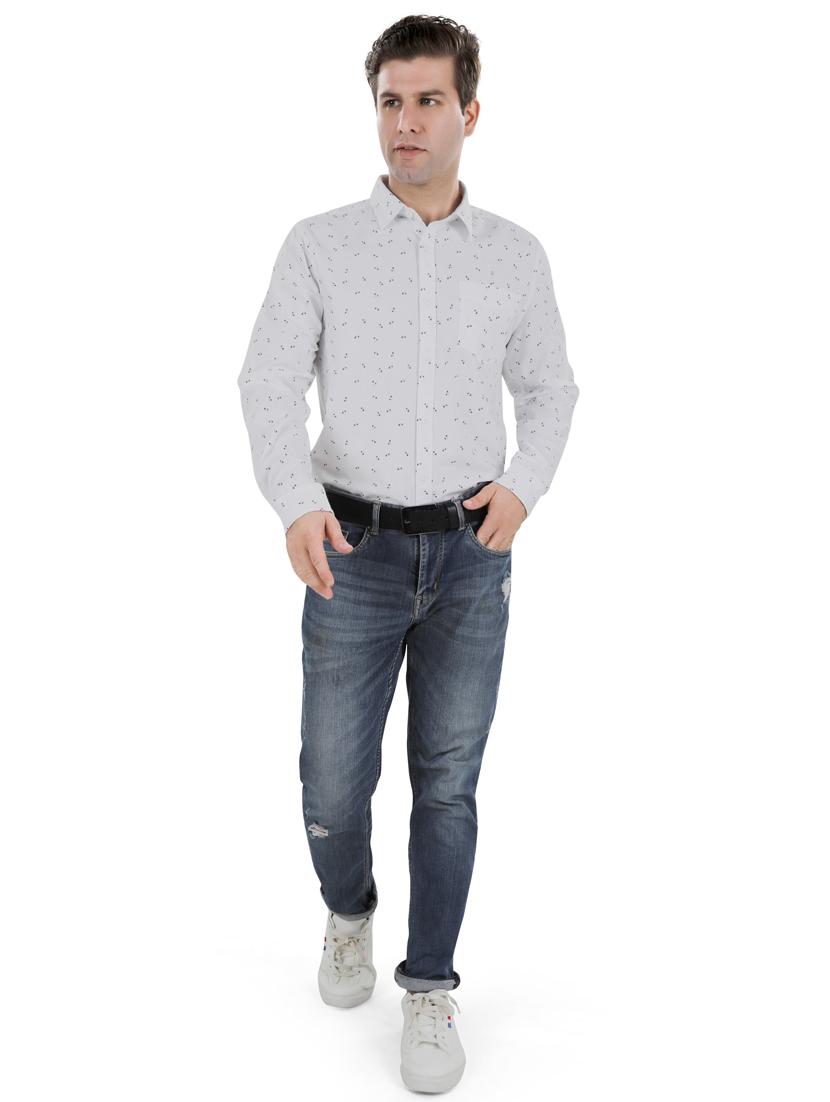 white printed casual shirt - 17521879 - Zoom Image - 4