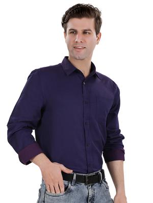 purple solid casual shirt - 17521886 - Standard Image - 2