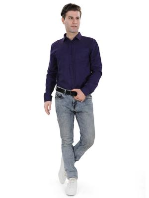 purple solid casual shirt - 17521886 - Standard Image - 4