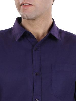 purple solid casual shirt - 17521886 - Standard Image - 5