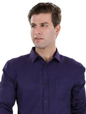 purple solid casual shirt - 17521886 - Standard Image - 6