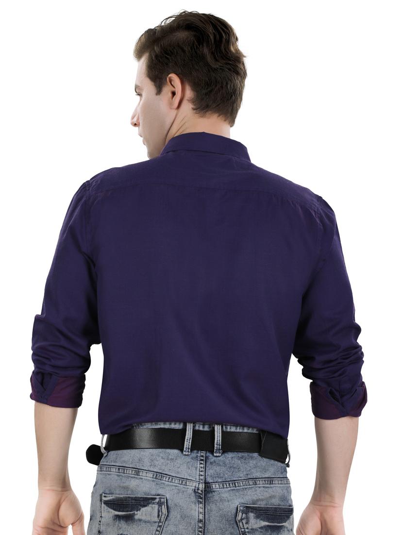 purple solid casual shirt - 17521886 - Zoom Image - 3