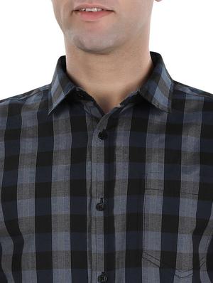 black checkered casual shirt - 17521888 - Standard Image - 5