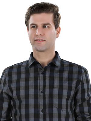 black checkered casual shirt - 17521888 - Standard Image - 6