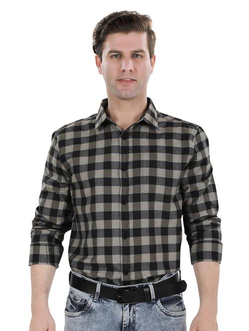 black checkered casual shirt - 17521889 - Standard Image - 1