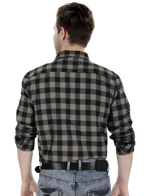 black checkered casual shirt - 17521889 - Standard Image - 3
