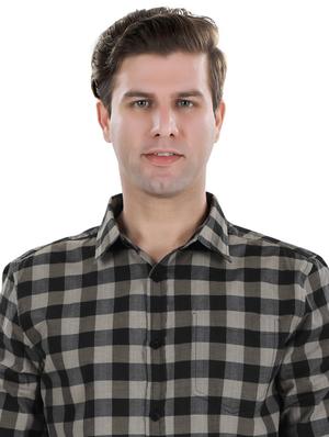 black checkered casual shirt - 17521889 - Standard Image - 5