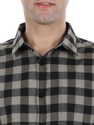 black checkered casual shirt - 17521889 - Standard Image - 6
