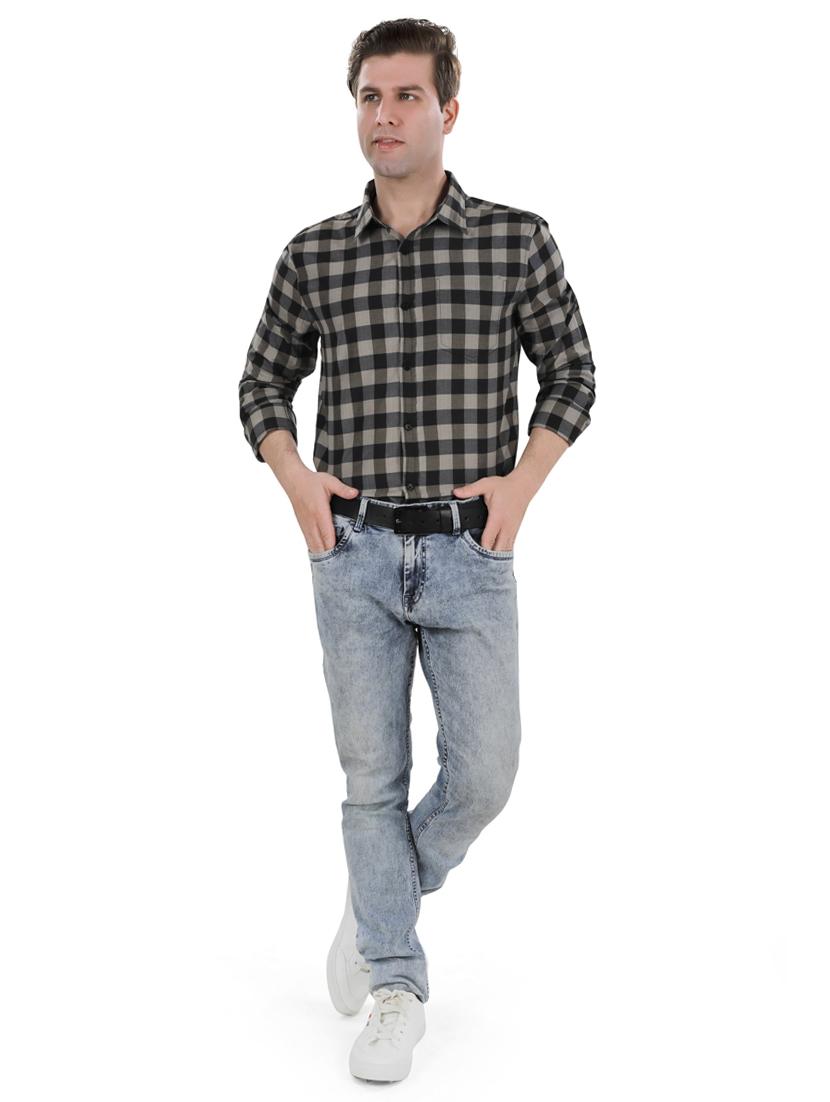 black checkered casual shirt - 17521889 - Zoom Image - 4