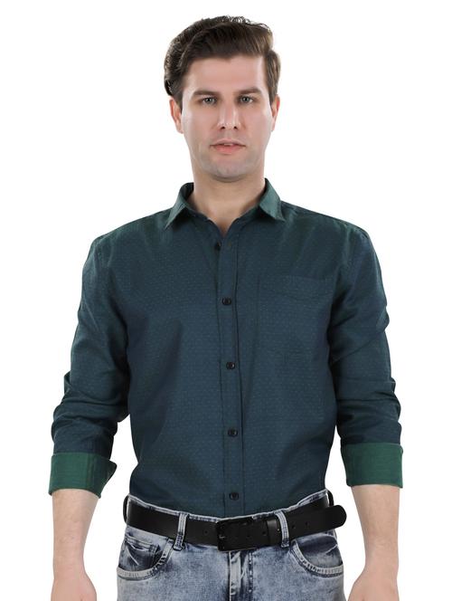 green self design casual shirt - 17521890 - Very Small Image - 1