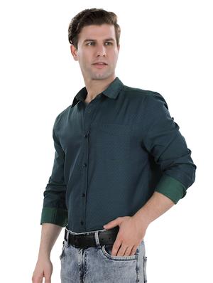 green self design casual shirt - 17521890 - Standard Image - 2