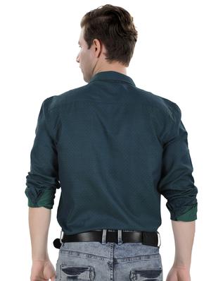 green self design casual shirt - 17521890 - Standard Image - 3