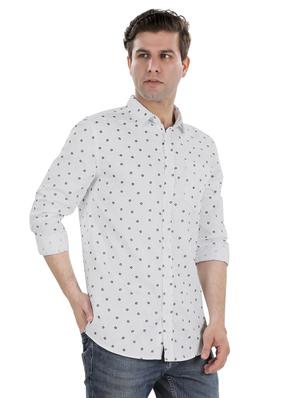 white printed casual shirt - 17521891 - Standard Image - 2