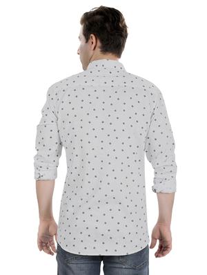 white printed casual shirt - 17521891 - Standard Image - 3