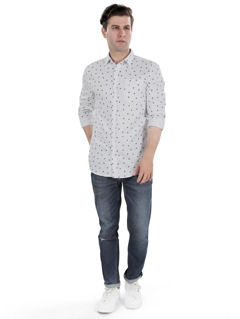 white printed casual shirt - 17521891 - Zoom Image - 4