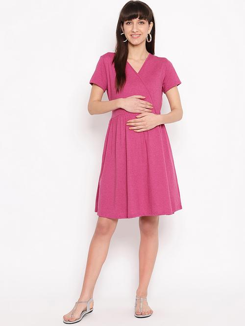 wrap maternity wear dress - 17521931 - Standard Image - 1