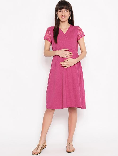 solid maternity dress - 17521935 - Standard Image - 1