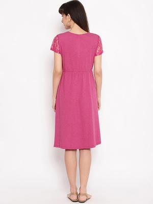 solid maternity dress - 17521935 - Standard Image - 3